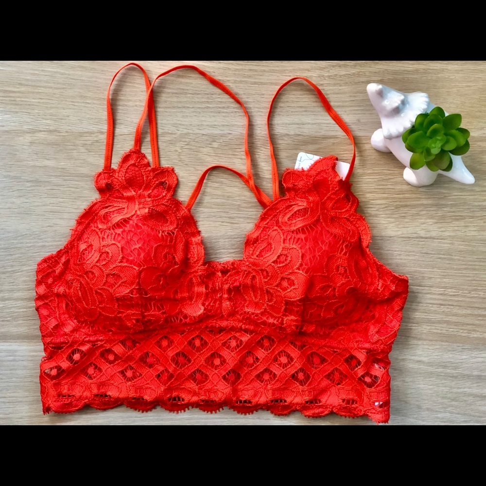 Lace Bralette - Redish Orange